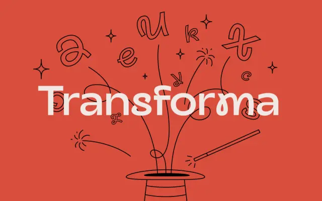 Transforma specimen from Fontfabric