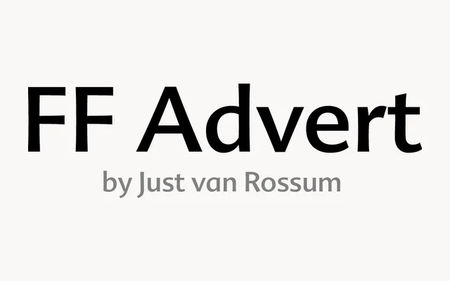 FF Advert specimen from FontFont