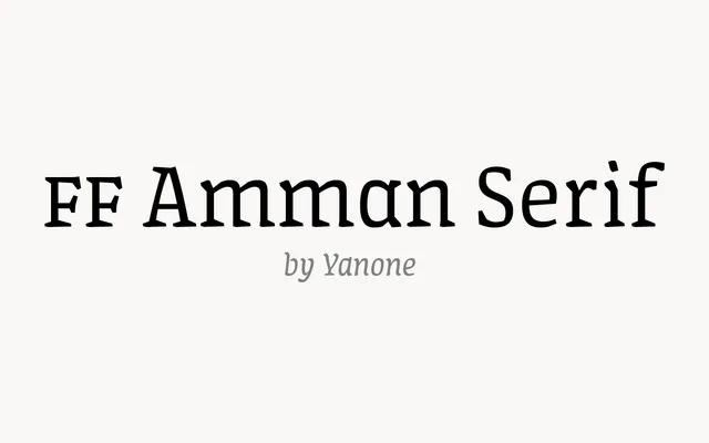 FF Amman Serif specimen from FontFont