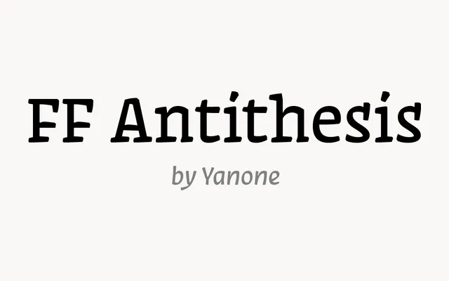 FF Antithesis specimen from FontFont