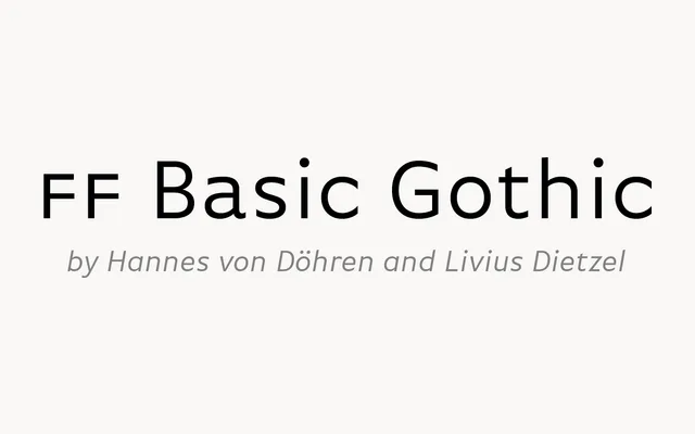 FF Basic Gothic specimen from FontFont