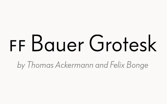 FF Bauer Grotesk specimen from FontFont