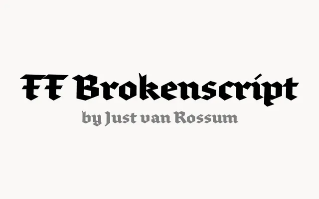 FF Brokenscript specimen from FontFont