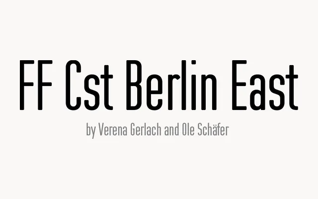 FF Cst Berlin East specimen from FontFont