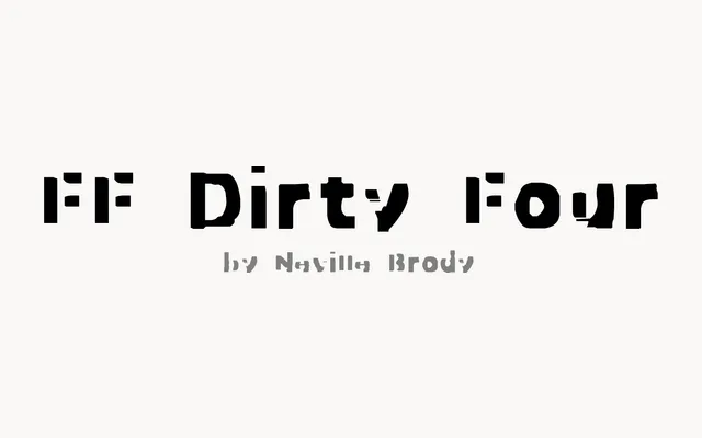 FF Dirty Four specimen from FontFont