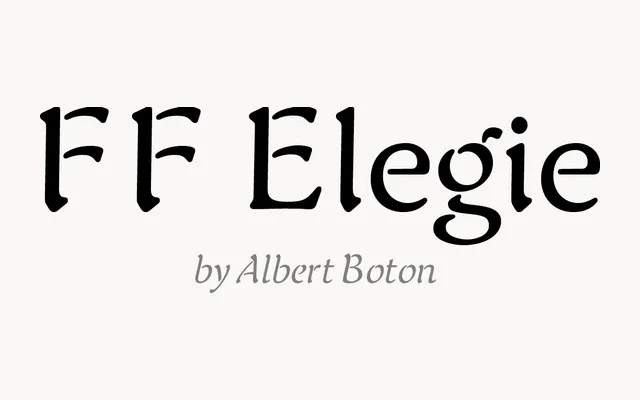 FF Elegie specimen from FontFont