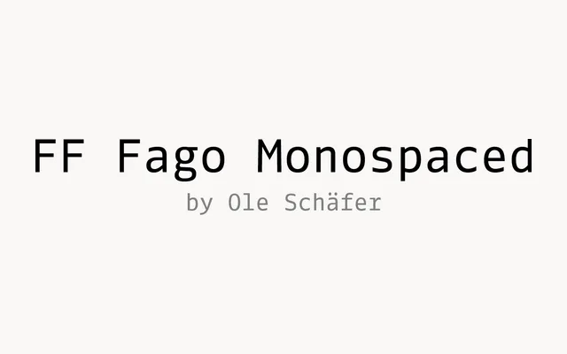 FF Fago Monospaced specimen from FontFont