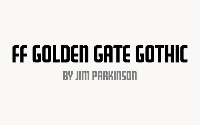 FF Golden Gate Gothic specimen from FontFont