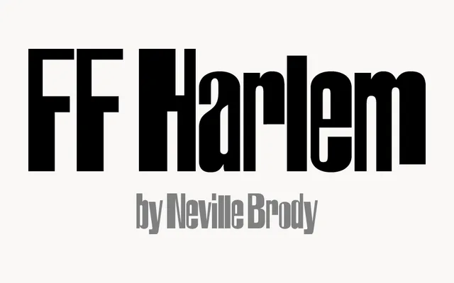 FF Harlem specimen from FontFont