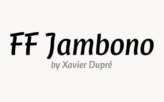 FF Jambono specimen from FontFont