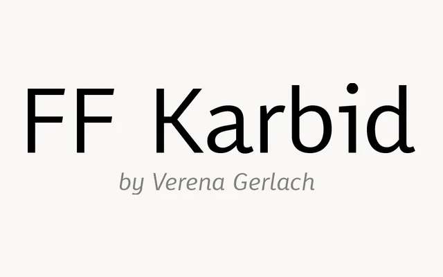 FF Karbid specimen from FontFont