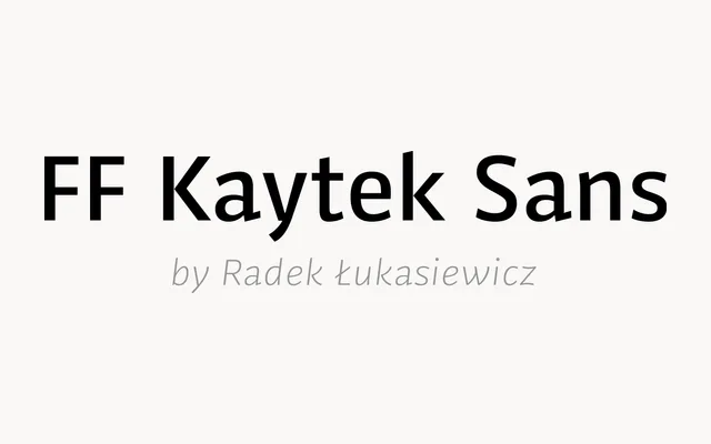 FF Kaytek Sans specimen from FontFont