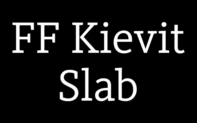 FF Kievit Slab specimen from FontFont