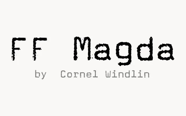 FF Magda Clean Mono specimen from FontFont