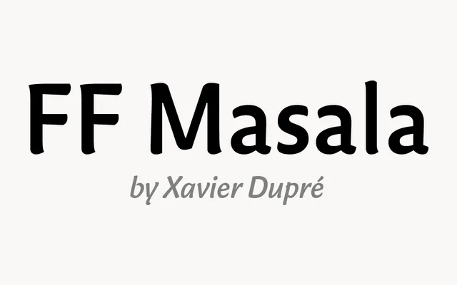 FF Masala specimen from FontFont