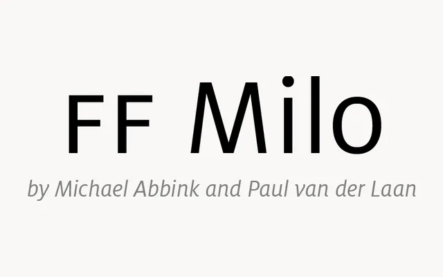 FF Milo specimen from FontFont
