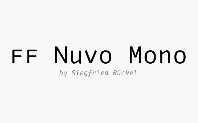 FF Nuvo Mono specimen from FontFont