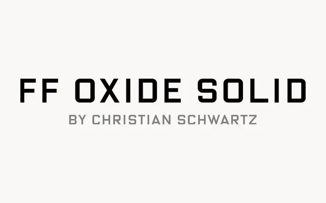 FF Oxide Solid specimen from FontFont