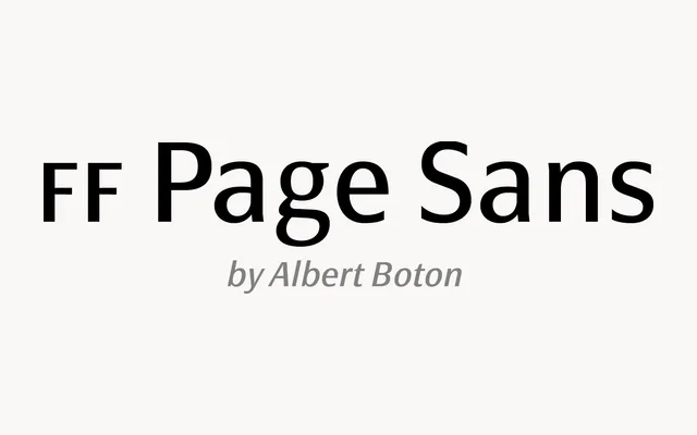FF Page Sans specimen from FontFont