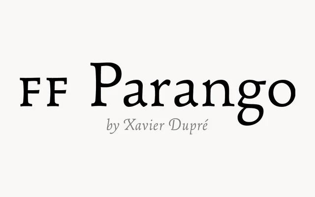 FF Parango specimen from FontFont