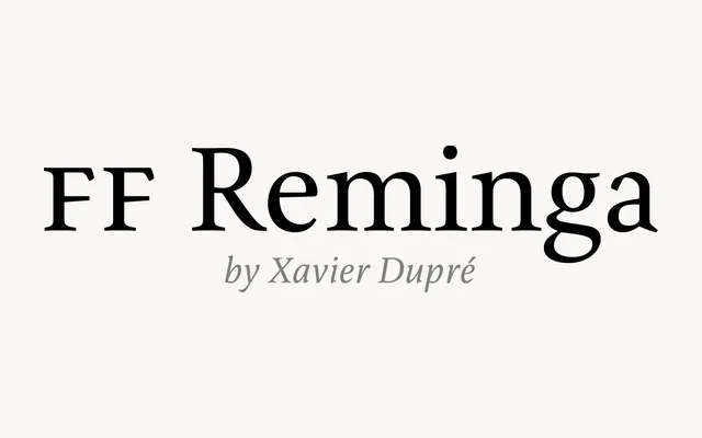 FF Reminga specimen from FontFont