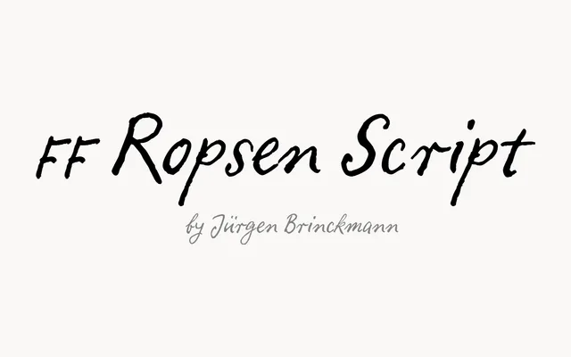 FF Ropsen Script specimen from FontFont