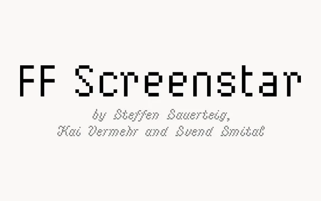 FF Screenstar specimen from FontFont