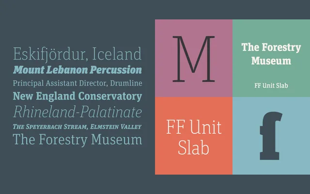 FF Unit Slab specimen from FontFont