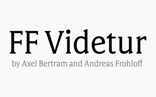 FF Videtur specimen from FontFont