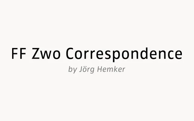 FF Zwo Correspondence specimen from FontFont