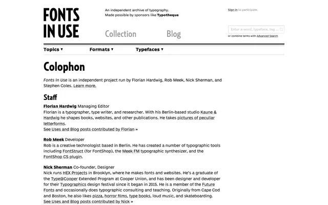 Fonts In Use