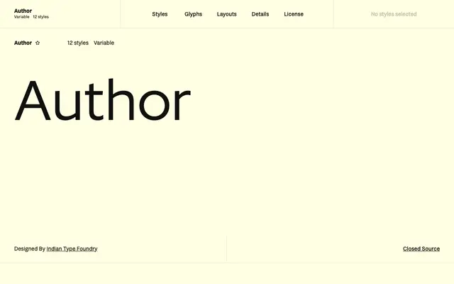 Author specimen from Fontshare