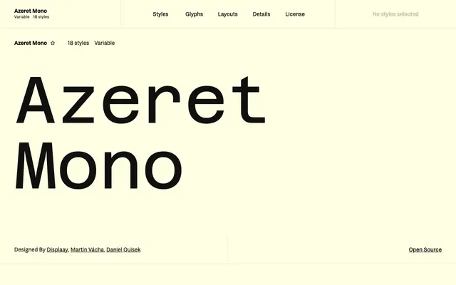 Azeret Mono specimen from Fontshare