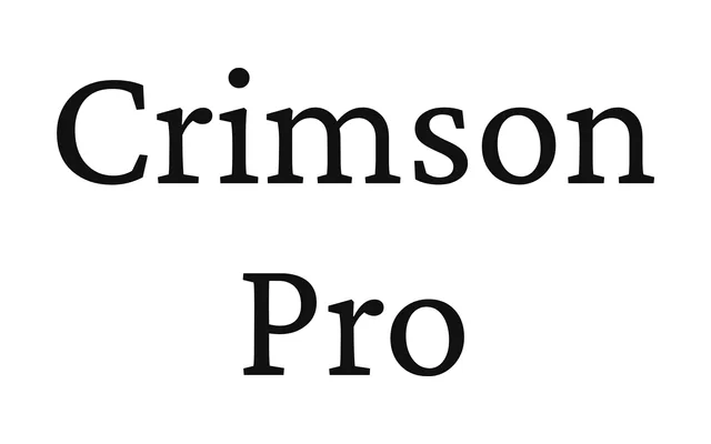Crimson Pro specimen from Fontshare