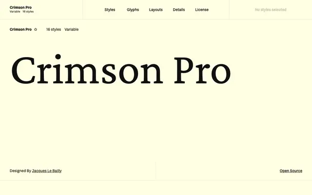 Crimson Pro specimen from Fontshare