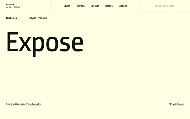 Expose specimen from Fontshare