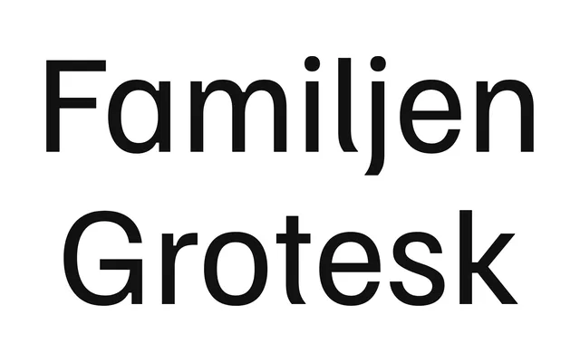 Familjen Grotesk specimen from Fontshare