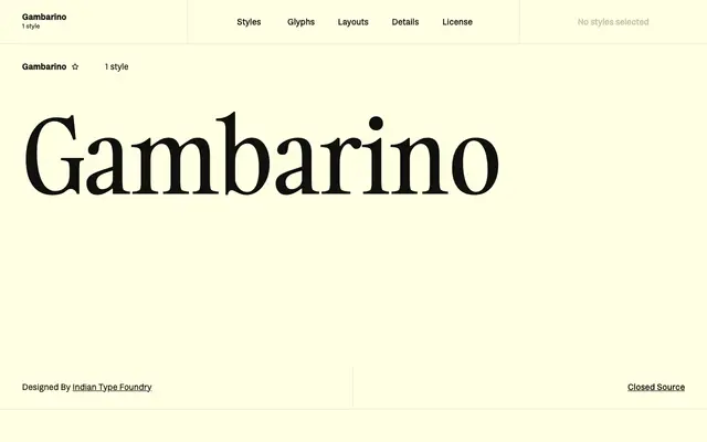 Gambarino specimen from Fontshare