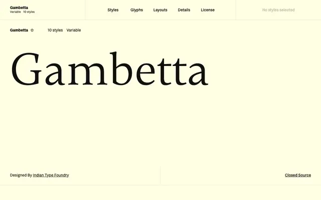Gambetta specimen from Fontshare