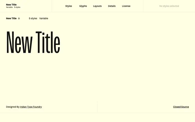 New Title specimen from Fontshare