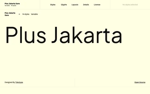 Plus Jakarta Sans specimen from Fontshare