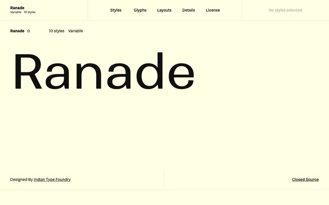 Ranade specimen from Fontshare