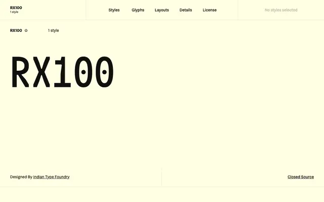 RX100 specimen from Fontshare