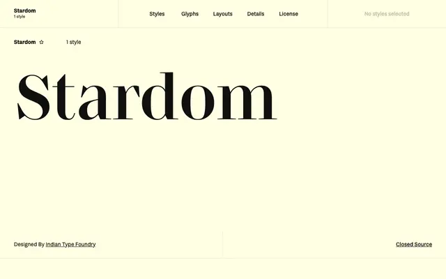 Stardom specimen from Fontshare