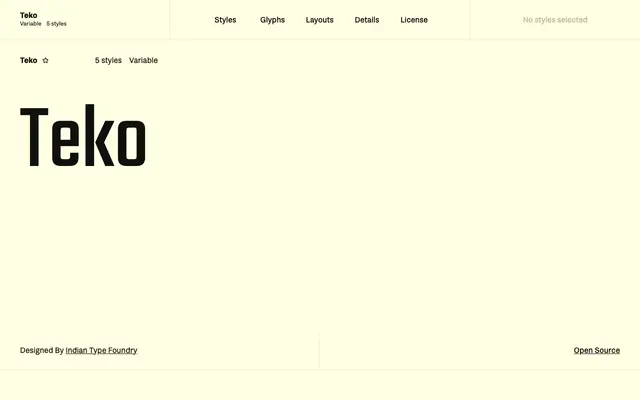 Teko specimen from Fontshare