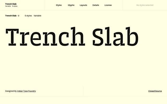 Trench Slab specimen from Fontshare