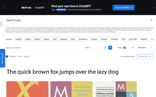 Serif Fonts specimen from Fontsmith
