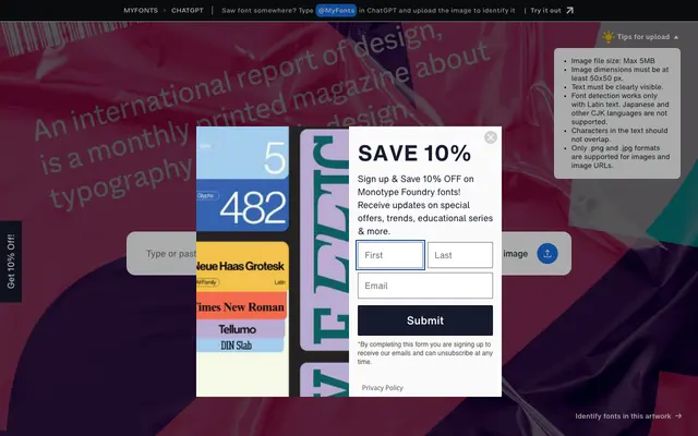 WhatTheFont specimen from Fontsmith