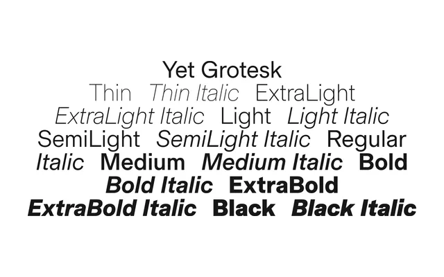 Yet Grotesk specimen from Formagari