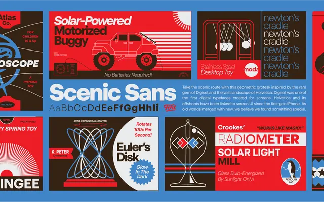 Scenic Sans specimen from Fort Foundry